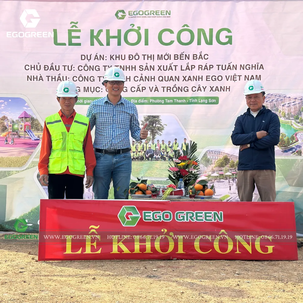 Hạng mục cung cấp và trồng cây xanh thuộc Dự án Khu đô thị mới Bến Bắc đã chính thức được khởi công